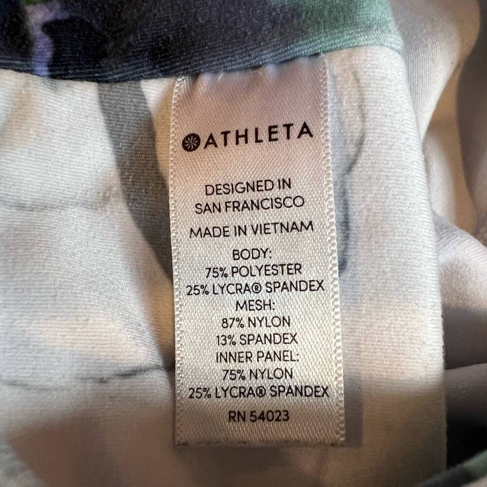 Athleta Watercolor Floral 7/8 Leggings Lilac Mesh Cutouts Size Small - Picture 8 of 10
